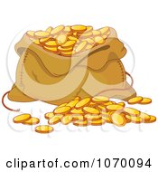 Clipart Sack Of Gold Coins Royalty Free Vector Illustration