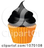 Poster, Art Print Of 3d Halloween Cupcake With Black Frosting