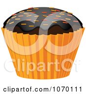 Poster, Art Print Of 3d Halloween Cupcake With Sprinkles