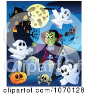 Poster, Art Print Of Vampire In A Haunted Cemetery 2