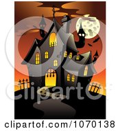 Poster, Art Print Of Full Moon And Haunted House 1