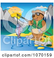 Poster, Art Print Of Bear Fishing
