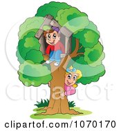 Poster, Art Print Of Kids Playing At Their Tree House