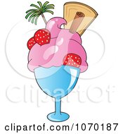 Clipart Strawberry Ice Cream With Fresh Berries Royalty Free Vector Illustration
