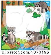 Poster, Art Print Of Raccoon And Forest Frame