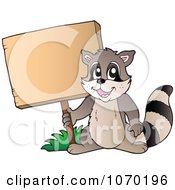 Poster, Art Print Of Raccoon Holding A Sign