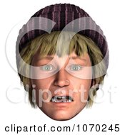 Clipart 3d Shocked Hippie Mans Face 2 Royalty Free CGI Illustration