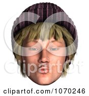 Clipart 3d Puckering Hippie Mans Face Royalty Free CGI Illustration