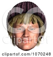 Clipart 3d Hippie Mans Face 4 Royalty Free CGI Illustration