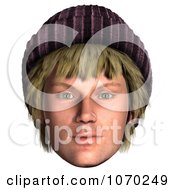 Clipart 3d Hippie Mans Face 1 Royalty Free CGI Illustration