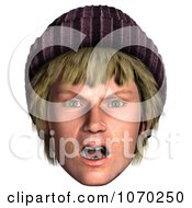 Clipart 3d Shocked Hippie Mans Face 1 Royalty Free CGI Illustration