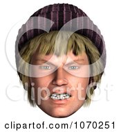 Clipart 3d Mad Hippie Mans Face 1 Royalty Free CGI Illustration