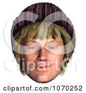Clipart 3d Hippie Mans Face 2 Royalty Free CGI Illustration
