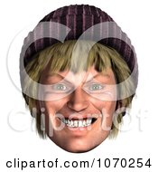 Clipart 3d Evil Hippie Mans Face Royalty Free CGI Illustration