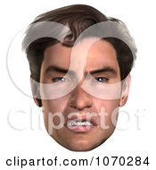 Clipart 3d Mean Mans Face 1 Royalty Free CGI Illustration