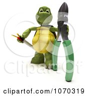 Clipart 3d Tortoise With Wire Cutters And A Cable Royalty Free CGI Illustration