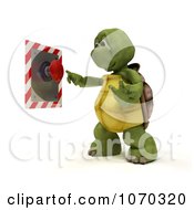 Poster, Art Print Of 3d Tortoise Pushing A Button