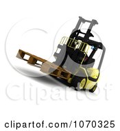 Clipart 3d Pallet On A Forklift Royalty Free CGI Illustration