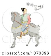 Clipart Samurai Warrior On Horseback Royalty Free Illustration