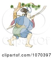 Clipart Samurai Warrior Fighting With A Sword 1 Royalty Free Illustration by patrimonio