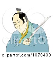 Clipart Samurai Warrior With A Sword Royalty Free Illustration