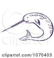 Clipart Swimming Narwhal 1 Royalty Free Vector Illustration by patrimonio