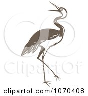 Clipart Brown Crane Royalty Free Vector Illustration