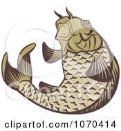 Poster, Art Print Of Jumping Carp Fish Logo