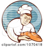 Clipart Baker Holding Bread Royalty Free Vector Illustration