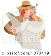 Poster, Art Print Of Detective Making A Phone Call