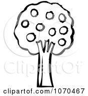 Clipart Black And White Fruit Tree Royalty Free Vector Illustration