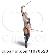 Clipart 3d Sexy Warrior Princess Holding Swords Royalty Free CGI Illustration by Ralf61
