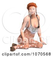 Clipart 3d Sexy Faun Woman Sitting 1 Royalty Free CGI Illustration by Ralf61