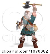 Clipart 3d Strong Medieval Warrior Holding Two Maces Royalty Free CGI Illustration by Ralf61 #COLLC1070682-0172