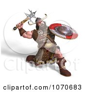 Clipart 3d Strong Medieval Warrior Fighting With A Shield And Club Royalty Free CGI Illustration by Ralf61 #COLLC1070683-0172