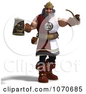 Clipart 3d Strong Medieval King Holding A Pipe And Pint Royalty Free CGI Illustration by Ralf61 #COLLC1070685-0172