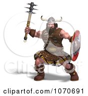 Clipart 3d Strong Medieval Warrior Man Fighting With A Club Royalty Free CGI Illustration by Ralf61
