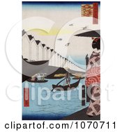 Poster, Art Print Of Man Rowing A Boat Near A Ferry Koami District
