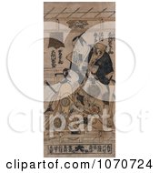 Royalty Free Historical Illustration Of Sawamura Sojuro As Ichihoshi Otomo Hitachinosuke And Yamatogawa Tomigoro As Tsukewaka Yonosuke
