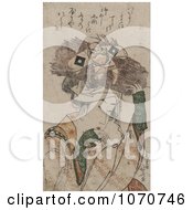 Poster, Art Print Of Japanese Woman Carrying A Bundle Of Sticks On Her Head With A Tie That Resembles A Man