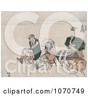 Poster, Art Print Of Porters In Japan Carrying People And Trunks
