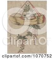 Poster, Art Print Of Wisteria Plant Growing In A Hanging Pot Shaped Like A Boat