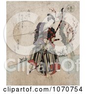 Poster, Art Print Of Japanese Man Practicing Archery Holding A Bow And Arrow