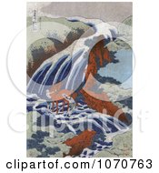 Poster, Art Print Of Men Washing A Horse In The Stream At The Yoshitsune Umarai Waterfall At Yoshino In Washu