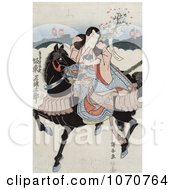 Poster, Art Print Of Bando Mitsugoro A Japanese Actor Riding A Black Horse While Playing The Role Of Satsumanokami Tadanori