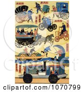 Royalty Free Historical Illustration Of Japanese Transportation