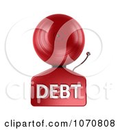 3d Fire Alarm Bell With Debt Text