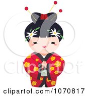 Clipart Cute Japanese Girl Royalty Free Vector Illustration