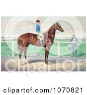 Illustration Of A Rider James Roe On The Back Of A Horse Harry Bassett Royalty Free Historical Clip Art by JVPD #COLLC1070821-0002