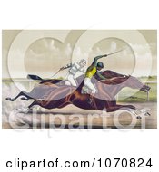 Illustration Of A Horse Race Between Salvator And Tenny At Sheepshead Bay New York June 25th 1890 Royalty Free Historical Clip Art by JVPD #COLLC1070824-0002